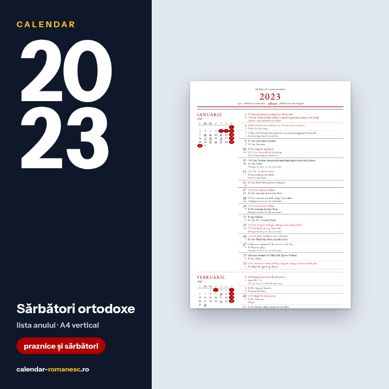 Sărbători ortodoxe 2023 - previzualizare